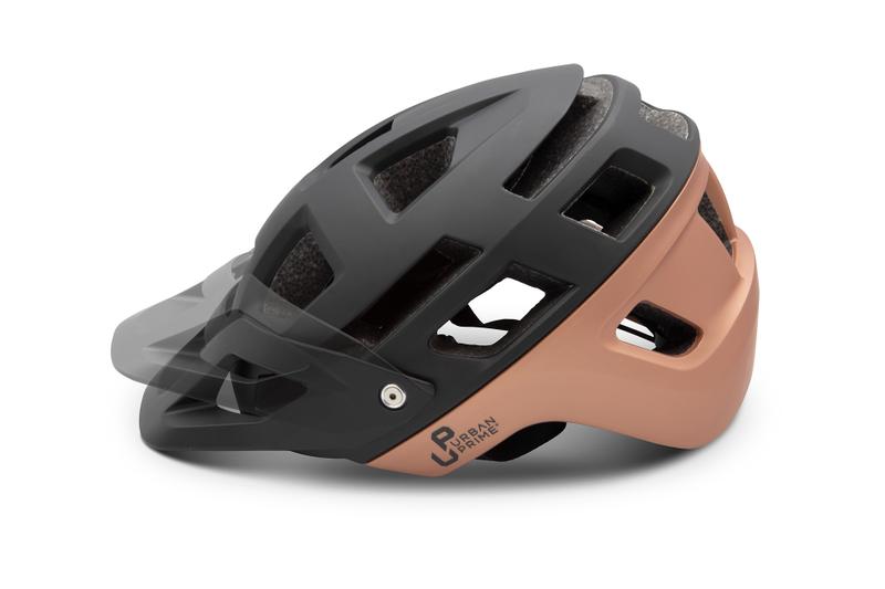 Casco Urban Prime Adventure - Leggero Con Visiera E Luce LED - Per Bici, Monopattino, Skate - Taglia 60-62 Cm
